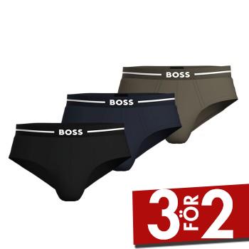 BOSS Kalsonger 6P Bold Design Hip Brief Svart/Gr&ouml;n bomull Small Herr