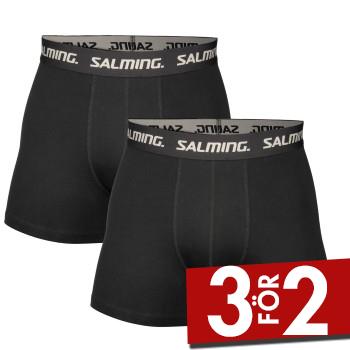 Salming Kalsonger 2P Cotton Boxer Svart bomull Small Herr