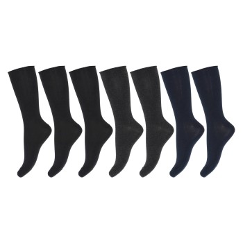 Decoy Strømper 7P Organic Cotton Socks Svart/Blå Strl 37/41 Dame