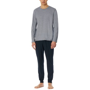 Casual Essentials Long Pyjama With Cuffs Dunkelblau Baumwolle Small Herren - Schiesser - Modalova