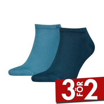 Calvin Klein Strumpor 2P Men Sneaker Socks Marin/Bl&aring; Strl 43/46 Herr