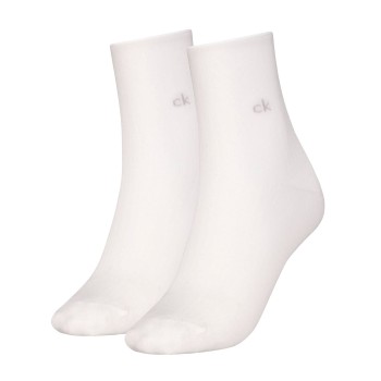 Calvin Klein Strømper 2P Short Sock Roll Top Hvit Str 39/42 Dame
