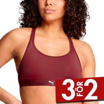 Puma BH Crossback Padded Sporty Top M&ouml;rkr&ouml;d polyamid Small Dam