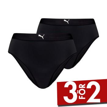 Puma Trosor 2P Women High Waist Brazilian Briefs Svart polyamid X-Small Dam