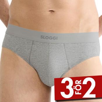 Sloggi Kalsonger 2P Men Ever Ease Brief Ljusgr&aring; bomull Small Herr