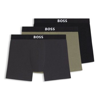 BOSS Kalsonger 3P ONE Boxer Brief Svart/Grön bomull Small Herr
