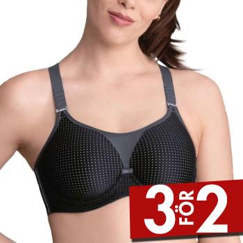 Anita BH Active Underwire Sports Bra Svart/Gr&aring; B 70 Dam