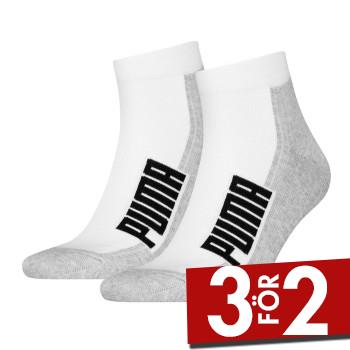 Puma Strumpor 2P BWT Cushioned Quarter Sock Vit Strl 39/42