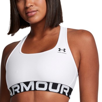 Under Armour BH Mid Branded Sport Bra Vit polyester Small Dam