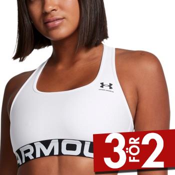 Under Armour BH Mid Branded Sport Bra Vit polyester Small Dam
