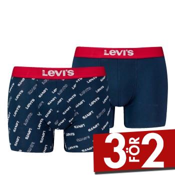 Levis Kalsonger 2P Logo Aop Boxer Brief Marin bomull Small Herr