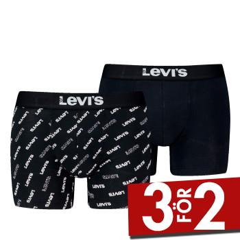 Levis Kalsonger 2P Logo Aop Boxer Brief Svart bomull Small Herr