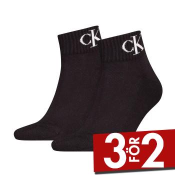 Calvin Klein Strumpor 2P Monogram Quarter Socks Svart Strl 39/42 Herr