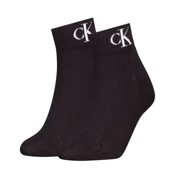 Calvin Klein Strømper 2P Women Monogram Quarter Socks Svart Str 35/38 Dame