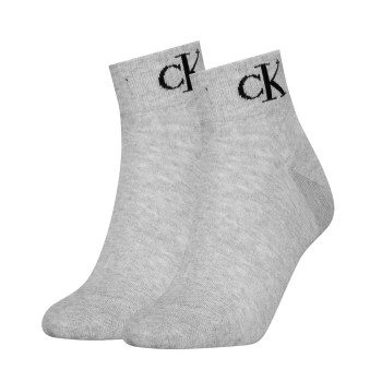 Calvin Klein Strømper 2P Women Monogram Quarter Socks Grå Str 39/42 Dame