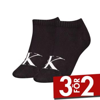 Calvin Klein Strumpor 2P Women Monogram Sneaker Socks Svart Strl 39/42 Dam