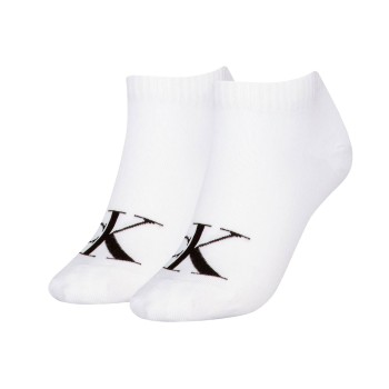 Calvin Klein Strømper 2P Women Monogram Sneaker Socks Hvit Str 35/38 Dame