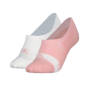 Calvin Klein Strømper 2P Glossy High Cut Footie Socks Hvit/Rosa Str 35/38 Dame