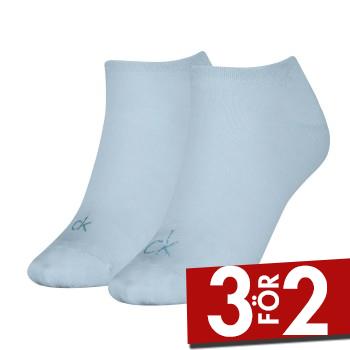 Calvin Klein Strumpor 2P Shiny Logo Sneaker Socks Ljusbl&aring; Strl 35/38 Dam