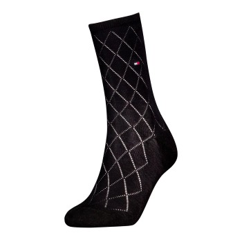 Tommy Hlfiger Women Premium Argyle Socks Strømper Svart Str 39/42 Dame