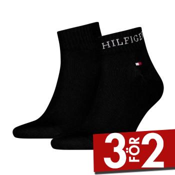 Tommy Hilfiger Strumpor 2P Men Tab Quarter Socks Svart Strl 39/42 Herr