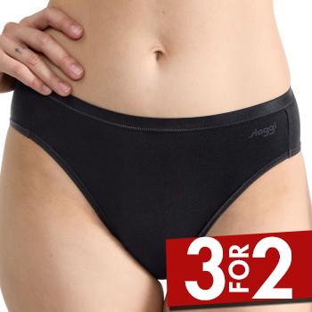 Sloggi Trusser 3P GO Daily Cotton Tai Sort bomuld Medium Dame billede