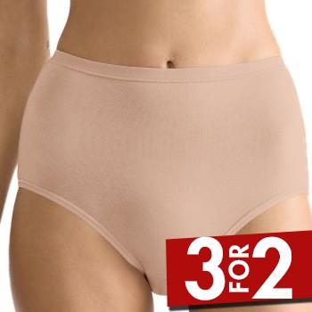 Sloggi Trusser 3P GO Daily Cotton High Waist Brief Beige bomuld Small Dame