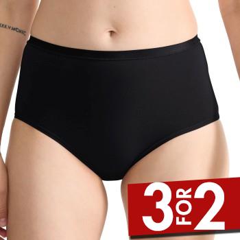 Sloggi Trusser 3P GO Daily Cotton High Waist Brief Sort bomuld Medium Dame billede