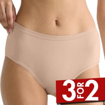 Sloggi Trusser 3P GO Daily Cotton Midi Briefs Beige bomuld Small Dame