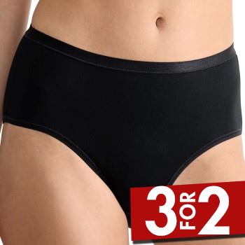 Sloggi Trusser 3P GO Daily Cotton Midi Briefs Sort bomuld Medium Dame billede