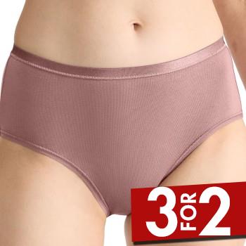 Sloggi Trusser 3P GO Daily Cotton Midi Briefs Mørkrosa  bomuld Small Dame