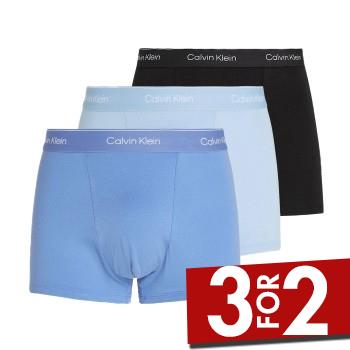 Calvin Klein 3P Icon Cotton Relaxed Fit Trunks Sort/Blå bomuld Medium Herre billede