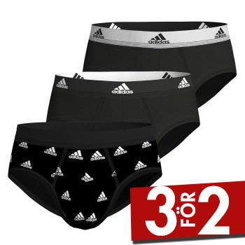 adidas Kalsonger 3P Active Flex Cotton Brief CL1 Svart/Vit bomull Small Herr