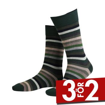 Amanda Christensen Strumpor True Block Stripe Ankle Sock Svart/Gr&ouml;n Strl 39/42