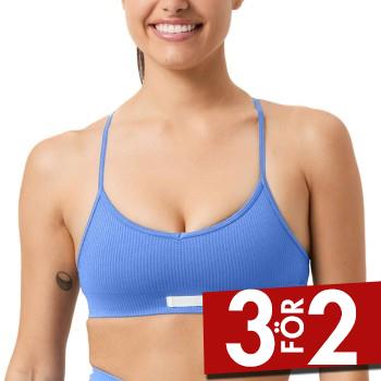 Bj&ouml;rn Borg BH Studio Seamless Ribbed Strap Bra Bl&aring; polyamid Medium Dam