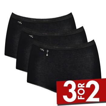 Sloggi Trusser 3P Pearl Maxi Sort bomuld 44 Dame billede