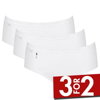Sloggi Trusser 3P Pearl Midi Hvid bomuld 40 Dame billede