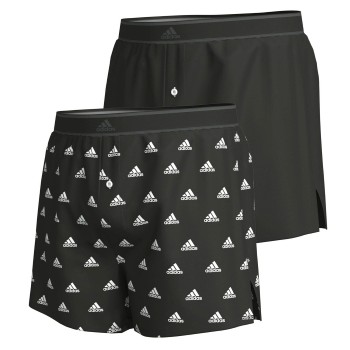 adidas 2P Active Woven Boxer Svart/Hvit bomull Large Herre