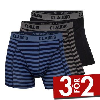 Claudio Kalsonger 3P Tights Trunks Gr&aring;/Bl&aring; Small Herr