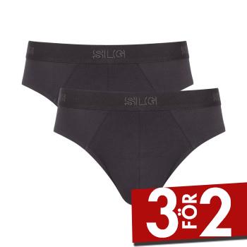 Sloggi Kalsonger 2P SLG Base Midi Briefs M&ouml;rkgr&aring; bomull Small Herr