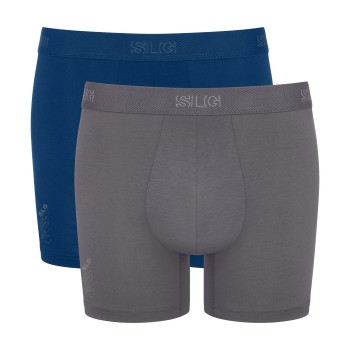 Sloggi Kalsonger 2P SLG Base Short Marin/Grå bomull Small Herr