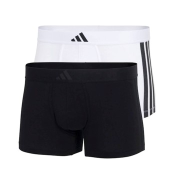 adidas Kalsonger 2P Active Flex Cotton 3 Stripes Low Rise Trunk Vit/Svart bomull Small Herr