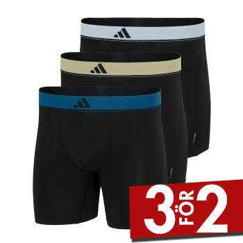 adidas Kalsonger 3P Active Micro Flex Boxer Brief Svart/Gul polyester Small Herr