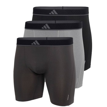 adidas Kalsonger 3P Active Micro Flex Boxer Brief Svart/Grå polyester Small Herr