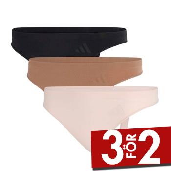 adidas Trosor 3P Sport Active Seamless Low Rise Thongs Flerf&auml;rgad polyamid Small Dam