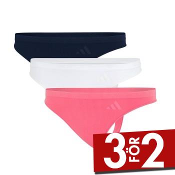 adidas Trosor 3P Sport Active Seamless Low Rise Thongs Rosa/Vit polyamid Small Dam
