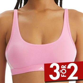 adidas BH Sport Active Essentials 3 Stripes Bralette Rosa bomull Small Dam
