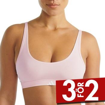 adidas BH Sport Active Essentials 3 Stripes Bralette Ljusrosa bomull Small Dam