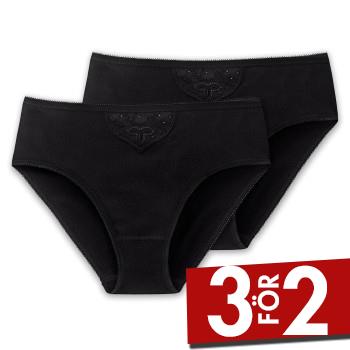 Schiesser Trosor 2P Cotton Essentials Tai Panties Svart bomull 5XL Dam