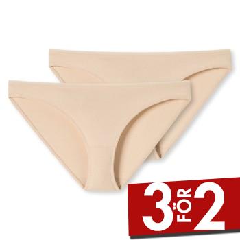 Schiesser Trosor 2P 95-5 Organic Cotton Mini Briefs Beige bomull X-Large Dam